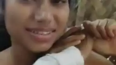 Skinny Desi village girl has to show her XXX assets on the camera