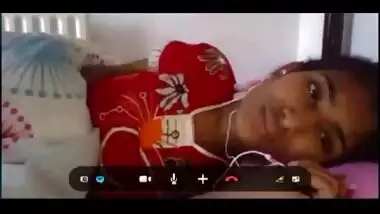 Hot Teen Desi Girl Excited and Showing Boobs and Pussy to Her Lover on Skype Chat