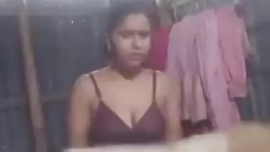 Lover watches and XXX records his village Desi GF taking a shower