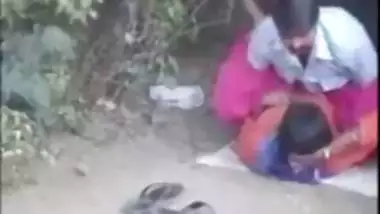 Tamil couple banging outdoor in a jungle gets caught on a , desi sex mms