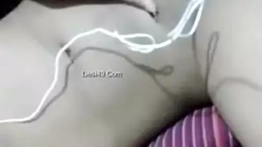 XXX video of Indian touching her own natural tits and smooth pussy