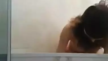 Desi teen gets naked on camera but never opens face hidden under fabric