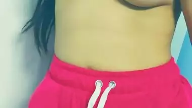 Cute girl pressing boobes video