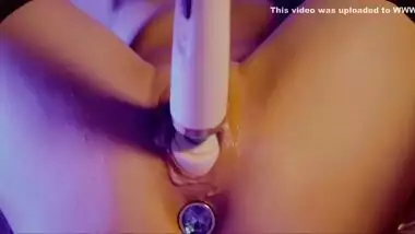 Milf Rams Buttplug In Her Anus And Satisfying Herself With A Magic Wand. Clitoris . Asmr