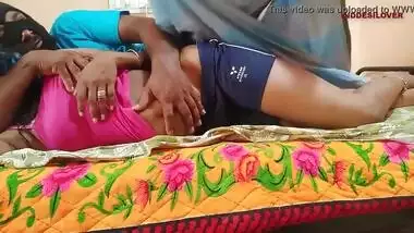 Male in a black mask uses fingers to prepare Desi for XXX action