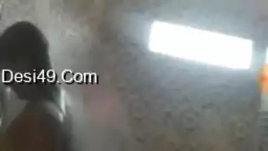 Indian girl takes a shower but she isn't going to interrupt video call