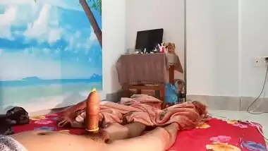 Young Desi chick mounts her brother's dick and rides it on the bed