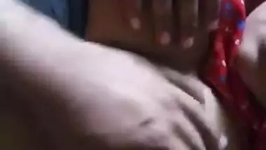 Indian wife boobs pressing