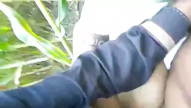 Outdoor desi sex MMS of busty milf fucking her nasty lover