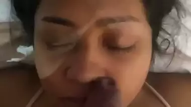 Huge facial cum upon mouth watery blowjob by wife