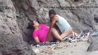 Desi chudai of a village aunty with her love in the forest